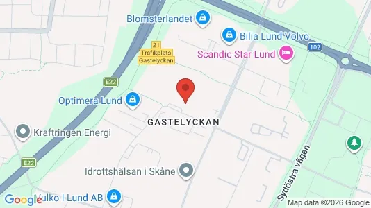 Kontorslokaler att hyra i Lund - kort over placeringen