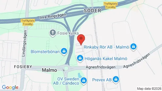 Industrilokaler att hyra i Fosie - kort over placeringen
