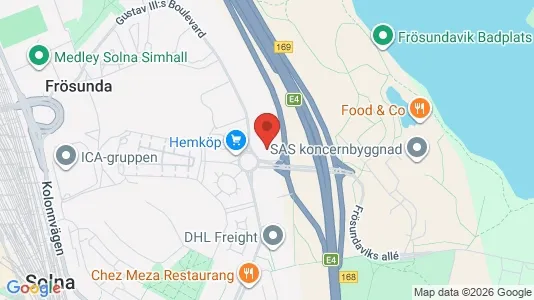 Kontorslokaler att hyra i Solna - kort over placeringen