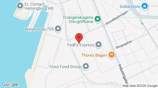 Kontorslokaler att hyra i Helsingborg - kort over placeringen