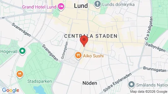 Kontorslokaler att hyra i Lund - kort over placeringen