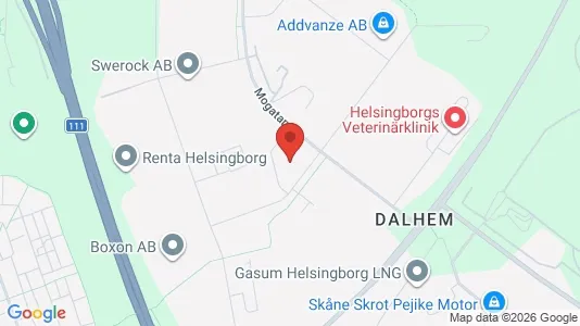 Kontorslokaler att hyra i Helsingborg - kort over placeringen