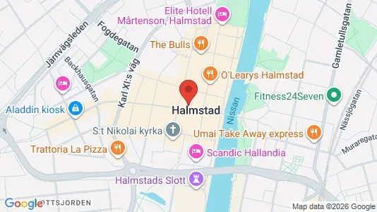 Kontorslokaler att hyra i Halmstad - kort over placeringen