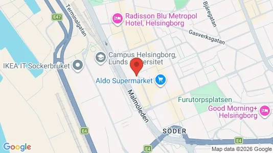 Kontorslokaler att hyra i Helsingborg - kort over placeringen