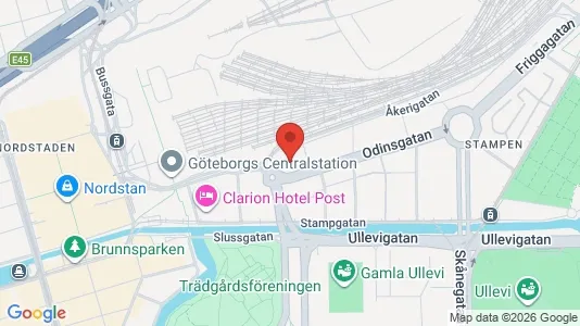Kontorslokaler att hyra i Göteborg Centrum - kort over placeringen