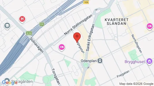 Kontorslokaler att hyra i Vasastan - kort over placeringen