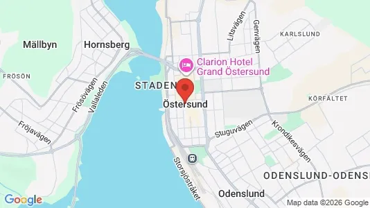 Industrilokaler att hyra i Östersund - kort over placeringen