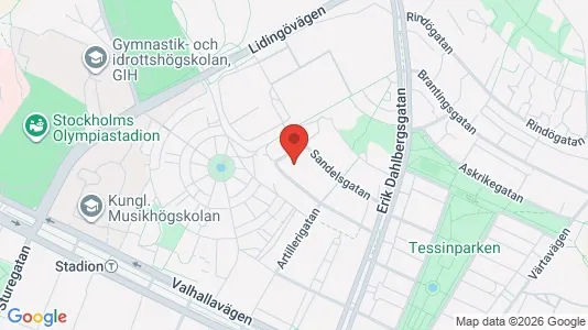 Kontorslokaler att hyra i Gärdet/Djurgården - kort over placeringen