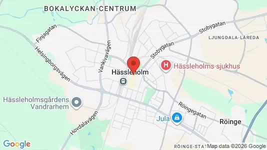 Lagerlokaler att hyra i Hässleholm - kort over placeringen