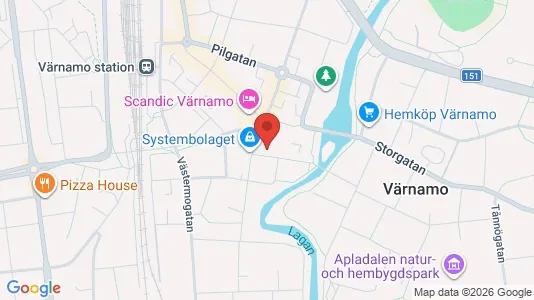 Kontorslokaler att hyra i Värnamo - kort over placeringen