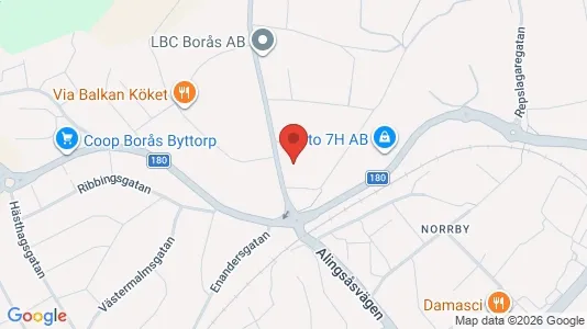 Kontorslokaler att hyra i Borås - kort over placeringen