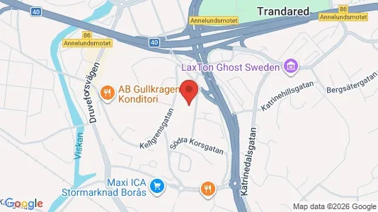Kontorslokaler att hyra i Borås - kort over placeringen