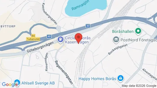Kontorslokaler att hyra i Borås - kort over placeringen