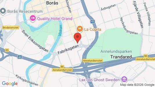 Kontorslokaler att hyra i Borås - kort over placeringen