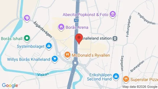 Kontorslokaler att hyra i Borås - kort over placeringen