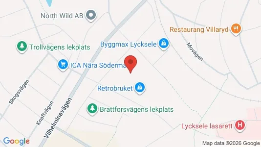 Kontorslokaler att hyra i Lycksele - kort over placeringen