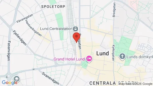 Kontorslokaler att hyra i Lund - kort over placeringen