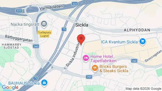 Kontorslokaler att hyra i Nacka - kort over placeringen