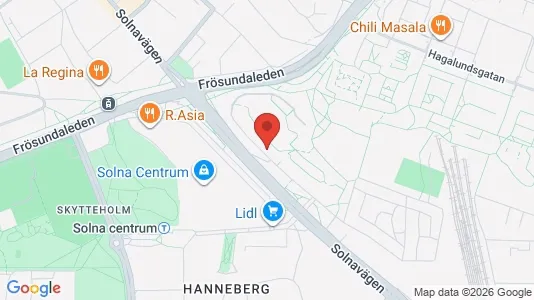 Kontorslokaler att hyra i Solna - kort over placeringen