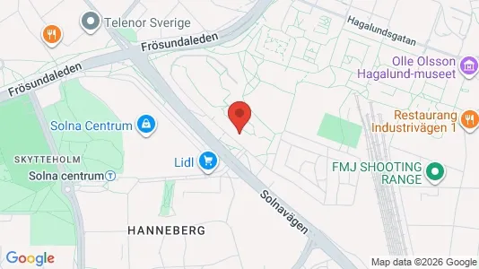 Kontorslokaler att hyra i Solna - kort over placeringen
