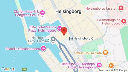 Kontorslokaler att hyra i Helsingborg - kort over placeringen
