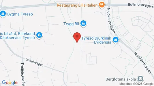 Kontorslokaler att hyra i Tyresö - kort over placeringen