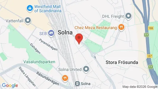 Kontorslokaler att hyra i Solna - kort over placeringen