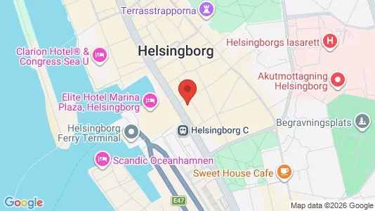 Kontorslokaler att hyra i Helsingborg - kort over placeringen