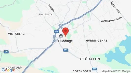 Kontorslokaler att hyra i Huddinge - kort over placeringen
