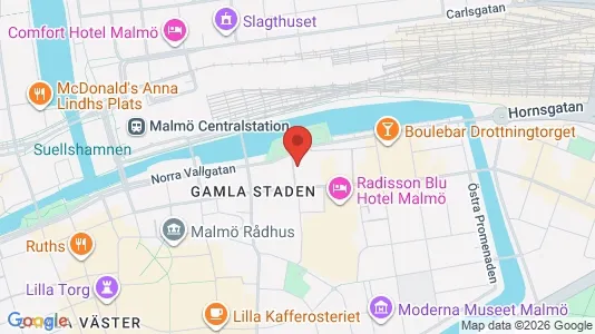 Kontorslokaler att hyra i Malmö Centrum - kort over placeringen