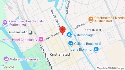 Kontorslokaler att hyra i Kristianstad - kort over placeringen