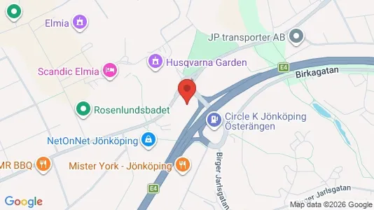 Kontorslokaler att hyra i Jönköping - kort over placeringen