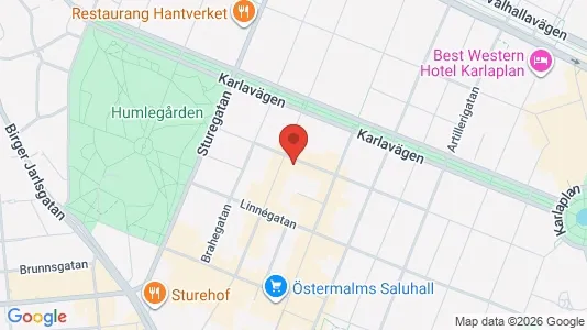 Kontorslokaler att hyra i Östermalm - kort over placeringen