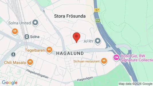 Kontorslokaler att hyra i Solna - kort over placeringen