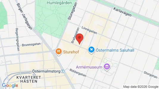 Kontorslokaler att hyra i Östermalm - kort over placeringen