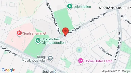 Kontorslokaler att hyra i Gärdet/Djurgården - kort over placeringen