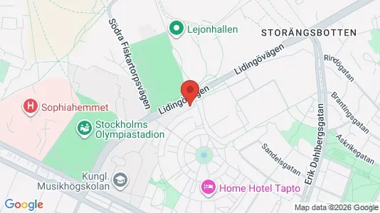 Kontorslokaler att hyra i Gärdet/Djurgården - kort over placeringen