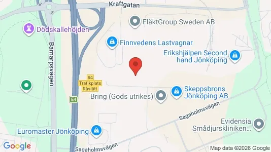 Kontorslokaler att hyra i Jönköping - kort over placeringen