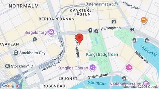 Kontorslokaler att hyra i Stockholm Innerstad - kort over placeringen