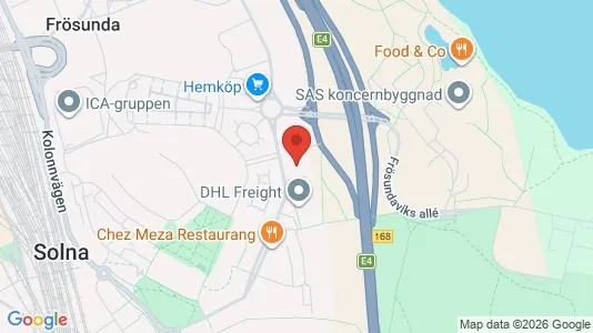 Kontorslokaler att hyra i Solna - kort over placeringen