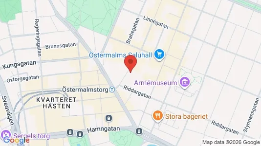 Kontorslokaler att hyra i Östermalm - kort over placeringen