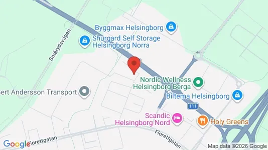 Kontorslokaler att hyra i Helsingborg - kort over placeringen