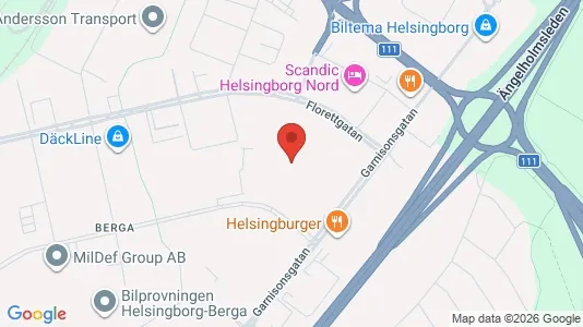 Kontorslokaler att hyra i Helsingborg - kort over placeringen