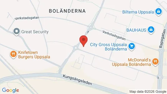 Kontorslokaler att hyra i Uppsala - kort over placeringen