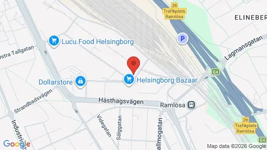 Kontorslokaler att hyra i Helsingborg - kort over placeringen