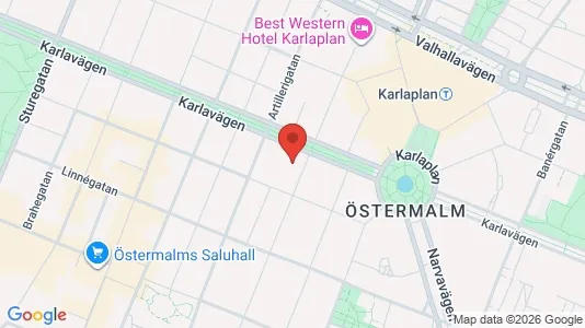 Kontorslokaler att hyra i Östermalm - kort over placeringen