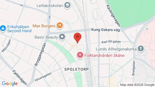 Kontorslokaler att hyra i Lund - kort over placeringen