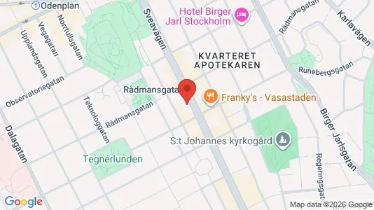 Kontorslokaler att hyra i Vasastan - kort over placeringen