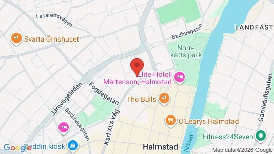 Kontorslokaler att hyra i Halmstad - kort over placeringen