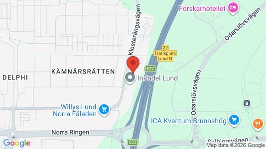 Kontorslokaler att hyra i Lund - kort over placeringen